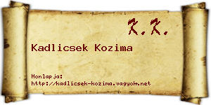 Kadlicsek Kozima névjegykártya